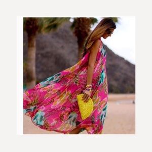 Floral chiffon maxi dress